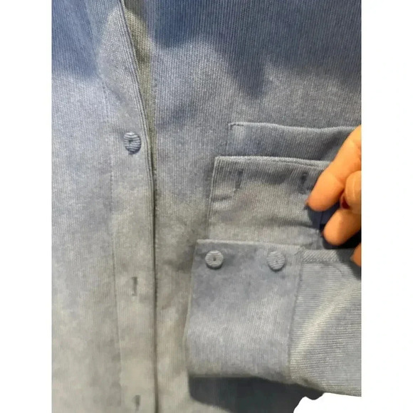 Zara Men's Blue Long Sleeve Button Down Corduroy Shirt Size Large - Picture 3 of 4